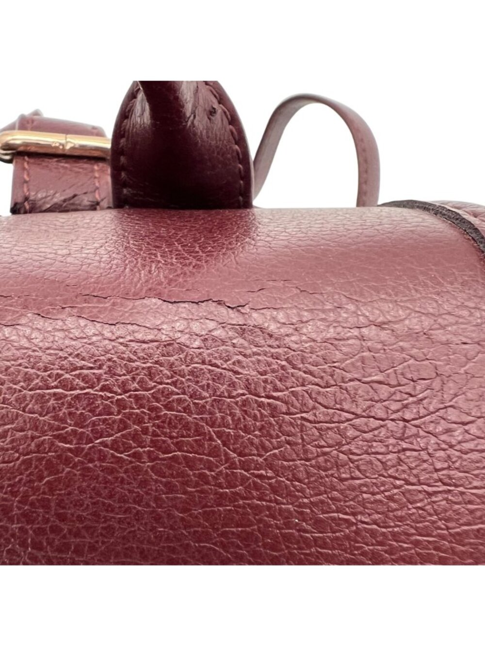Sole Society Burgundy Faux Leather Backpack With Adjustable Straps & Gold-Tone - Picture 12 of 16